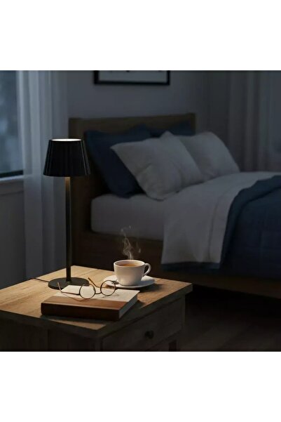 Generic Bedside Table Lamp, USB Switch Cable LED Bedroom Lamp, Nightstand Desk Lamp, Black