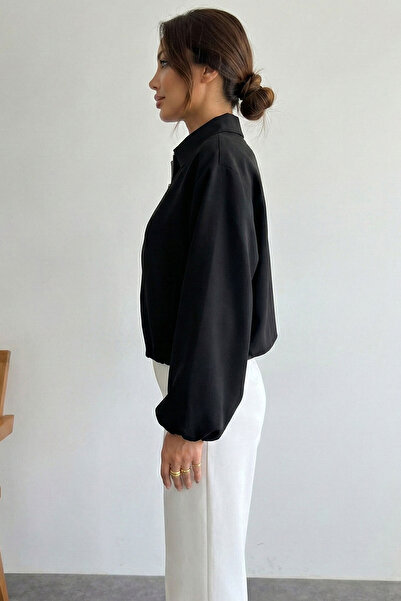 Bigdart Women's Oversized Zippered Jacket 0735 - Black