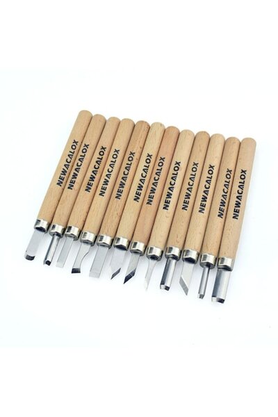 NEWACALOX 12-piece chisel set for sculpture, carpentry, engraving (wood, plaster)