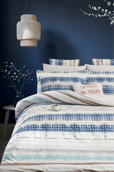 İQON Fitted Sheet Bedding Set Single Size Outlet Bohoo Blue (Incorrect)