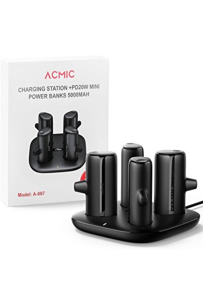 Generic ACMIC Charger Station Kit with 4x 5000mAh Power Banks, 20W Fast Charging (A-007)