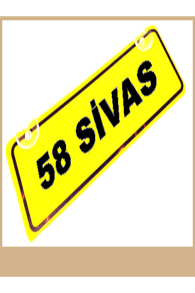 wonderlike 58 SİVAS Yazılı Sarı Dekor Plaka