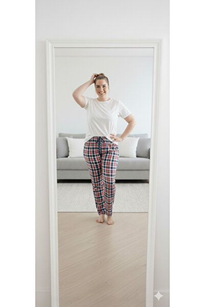 ŞERİCE Unisex Plus Size Cotton Thin Breathable Fabric Pajama Bottoms (Size Measurements Are in the Description)