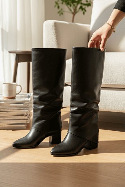 DİVOLYA Μπότες και μπότες καθημερινής χρήσης Lash Black Matte Snap-On (Ύψος τακουνιού 5 cm)