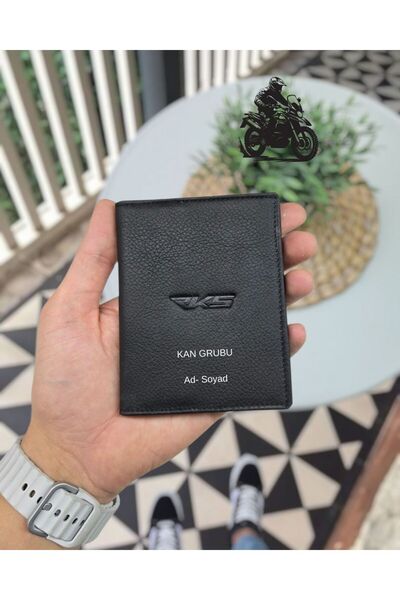 Visso leather RKS MOTOSİKLET Hakiki Deri Ruhsat Kılıfı İsme Özel Çanta Erkek ...