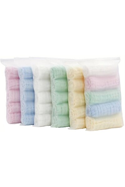 KERNOWSUN 6x5 Muslin Towels for Children 30x30 cm, Multicolor