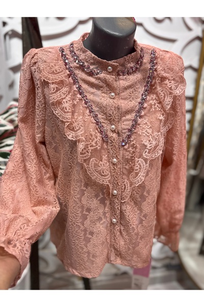 ŞEHRAZAT BUTİK Design Laced Stone Shirt