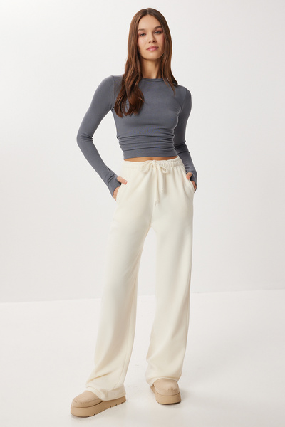 Lovelyİstanbul Very Soft Textured Thessaloniki Sweatpants Lub0063 Bone