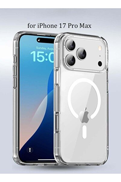 no markte جراب مغناطيسي شفاف لهاتف آيفون 17 برو ماكس، متوافق مع ماج سيف، مقاو...
