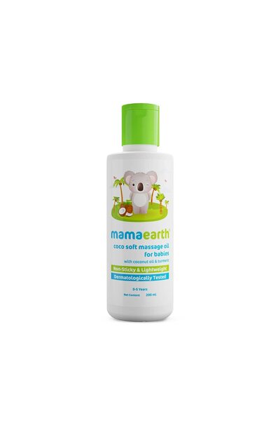 Mamaearth Coco Soft Massage Oil for Babies with Coconut Oil & Turmeric 200 ml