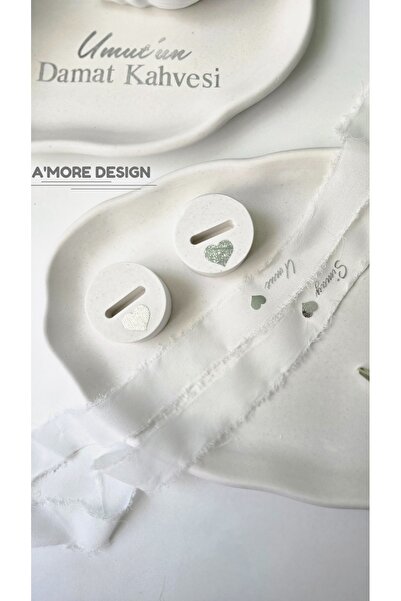 AmoreDesign Nişan Tepsisi, Söz Tepsisi, Damat Tepsisi Beton Tepsi Seti | Gümüş