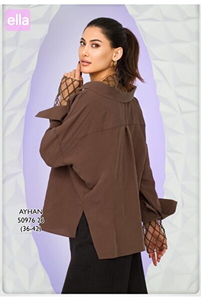 AYHAN Λεπτομέρεια Φανέλας κοτλέ Βαμβακερό πουκάμισο με μακριά μανίκια