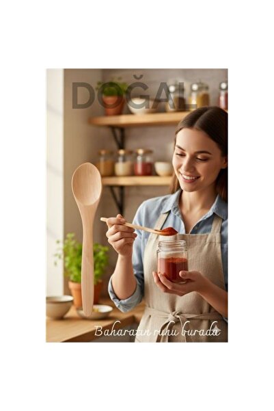 Marsilyan Natural Hornbeam Spice Spoon – 13 Cm, Mini Size, Stylish and Practical Kitchen Helper