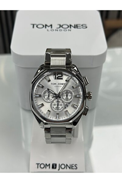 Tom Jones TIM JONES Köşeli Kasa Beya Kadran Çelik Kordon ERKEK KOL SAATİ