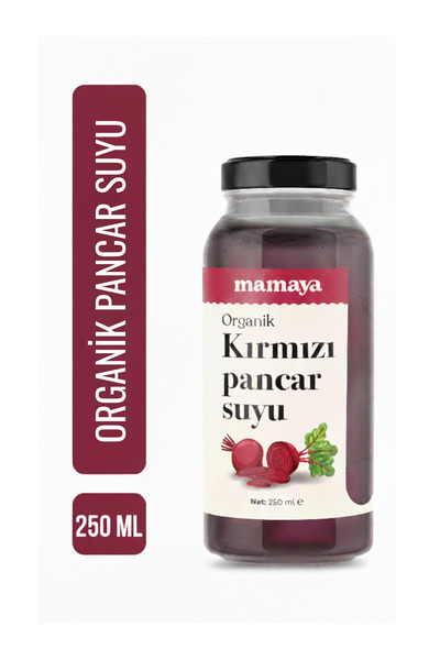 Mamaya ORGANİK Pancar Suyu 250 ML - %100 Doğal, Soğuk Sıkım ve Katkısız