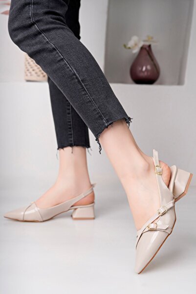 Luis a Costa Beige 4 cm Heeled Shoes with 3 Buckles