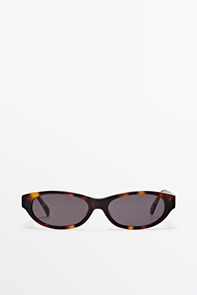 Massimo Dutti Kaplumbağa kabuğu görünümlü dar güneş gözlüğü