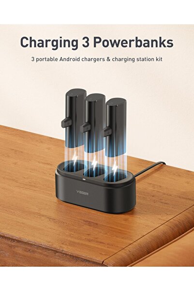 Veger Portable Charger for Android, 5000mAh 20W Fast Charging Mini Power Bank (3 Pack with Charging