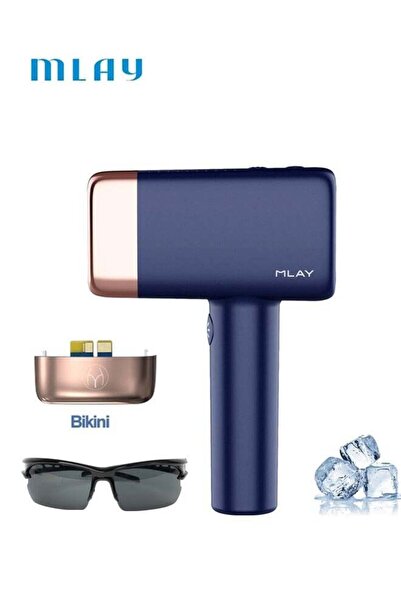 Mlay جهاز إزالة الشعر T14 IPL مع كمادات الثلج وعدسة البكيني - أزرق داكن