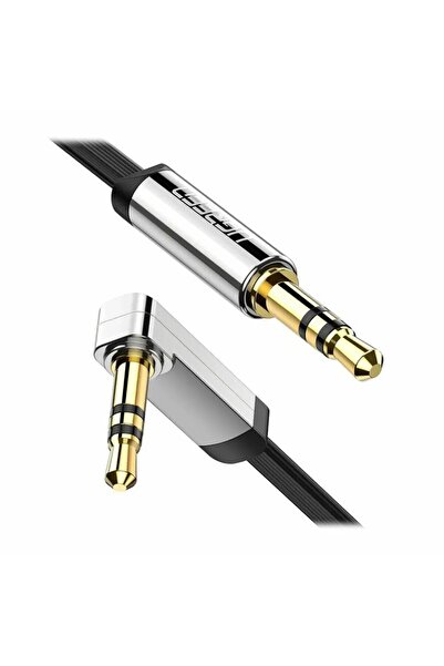 Ugreen كابل مستقيم بزاوية مسطحة من 3.5 مم ذكر إلى 3.5 مم ذكر بطول 1 متر أسود