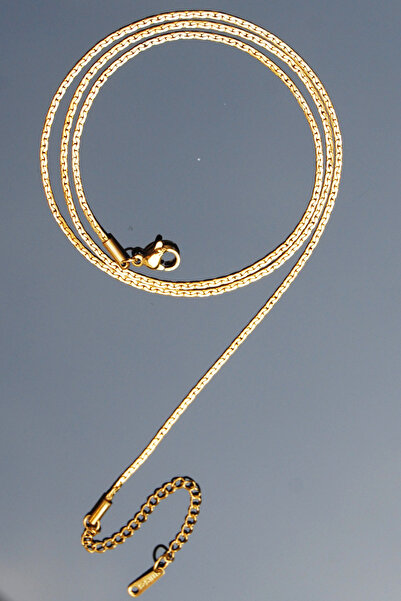 Rua Jewelry سلسلة عنق إيطالية من الفولاذ بسمك 1 مم بلون ذهبي |   مقاوم للبهتا...