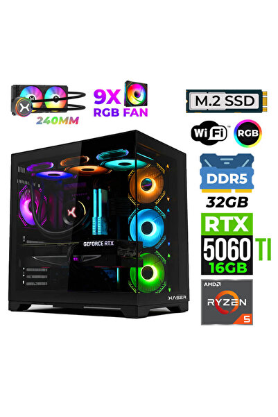 XASER Nova X150 Ryzen 5 7600 32GB DDR5 Ram 1TB M.2 NVMe SSD 16GB RTX5060 Ti S...