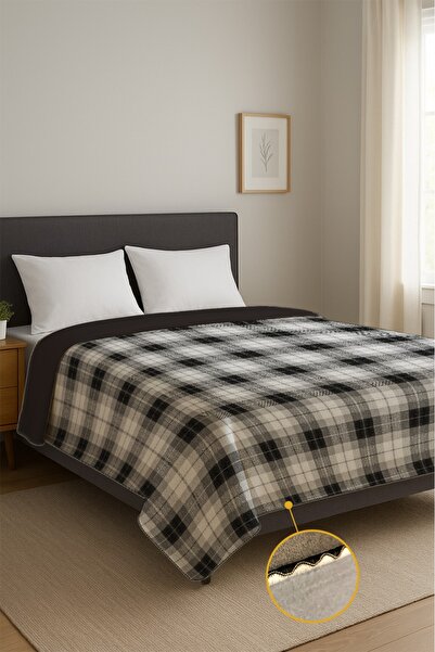 AYS DEKOR Modern Polar Double Blanket Black 190X220Cm