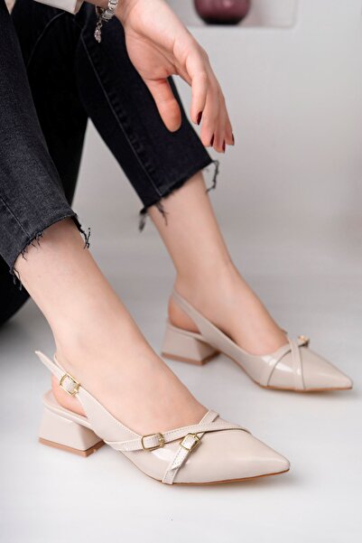 Luis a Costa Beige 4 cm Heeled Shoes with 3 Buckles