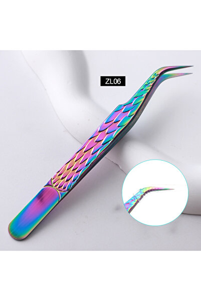 Choice5 ZL06 ملقط رموش صناعية ملون من الفولاذ المقاوم للصدأ عالي الدقة مضاد للكهرباء الساكنة