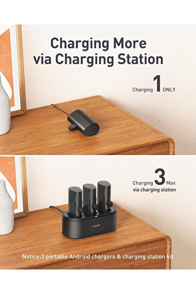 Veger Portable Charger for Android, 5000mAh 20W Fast Charging Mini Power Bank (3 Pack with Charging