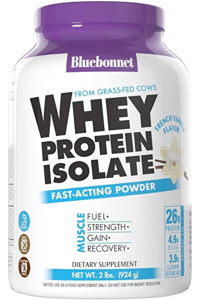 Bluebonnet Nutrition مسحوق بروتين مصل اللبن المعزول بنكهة الفانيليا، 2 رطل (9...