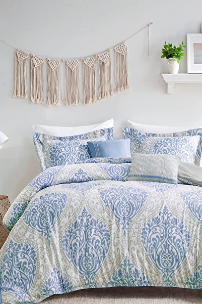 İQON Fitted Sheet Bedding Set Single Size Outlet Ottoman Blue (Incorrect)