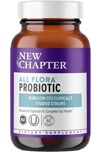 New Chapter كبسولات بروبيوتيك أول فلورا النباتية، 60 كبسولة