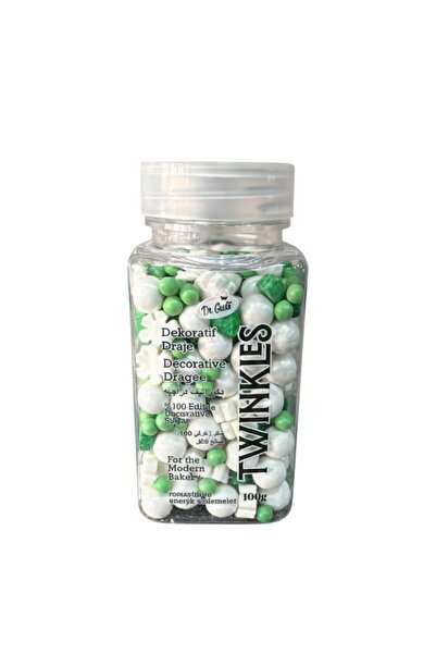 Dr. Gusto Kar Taneli Cupcake Pasta Süsleme Şekeri Yeşil–Beyaz 100 g | Yılbaşı...
