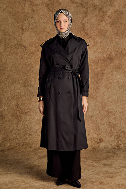 Setrms Kruvaze Kapamalı Kuşaklı Pardesü