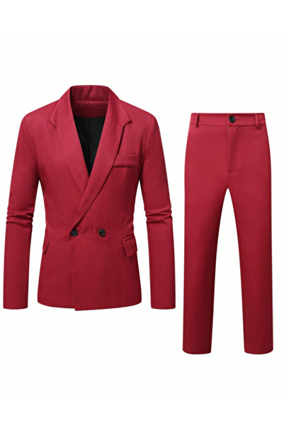 Sheya Shein suit, cherry red