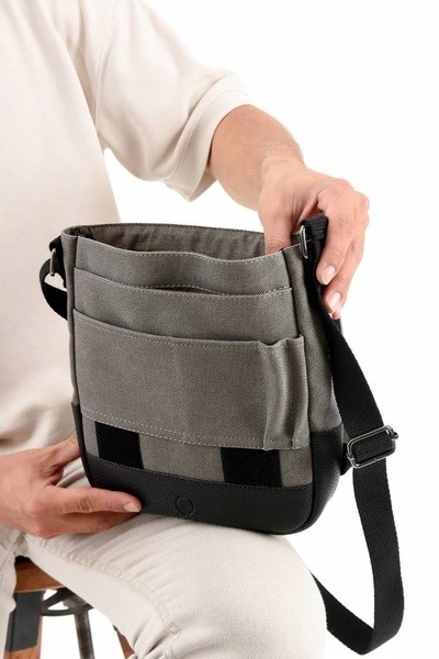 Suat Saraç Mega Polo Canvas Fabric Messenger Bag Crossbody Bag