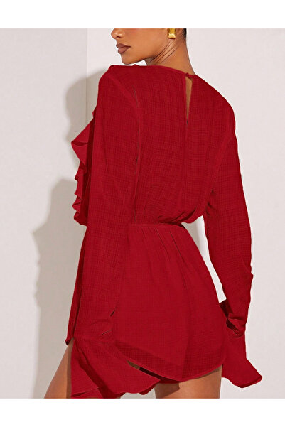 Sheya Shein short jumpsuit, red