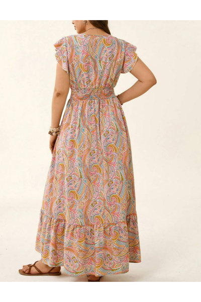 Sheya Rochie maxi Shein Curve+, mix culori