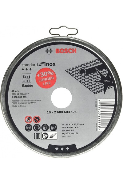 Bosch 125 x 1,0Mm Standard For Inox Rapido 10'lu 2608603255