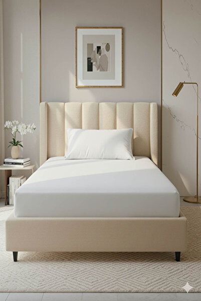 FAVORA 100% Cotton Ranforce Premium Single Fitted Sheet Set - White