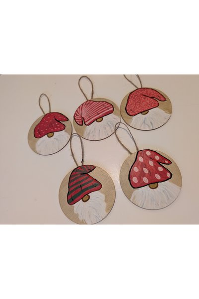 Handmade Minis Boutique Set 5 globuri de Craciun handmade, 8 cm