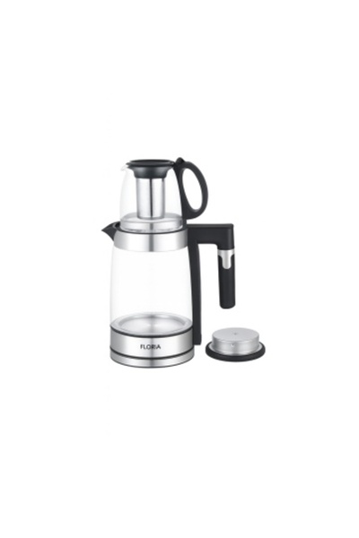 Floria ZLN 1757 Electric Kettle and Teapot Set – 1500W, 1.8L + 1.2L, Borosilicate Glass, Tea Infus