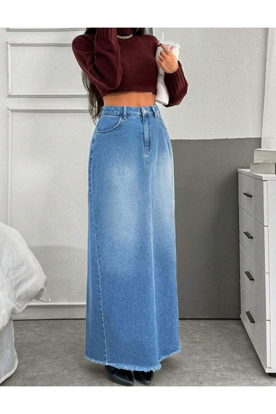 Sheya Shein denim skirt, blue