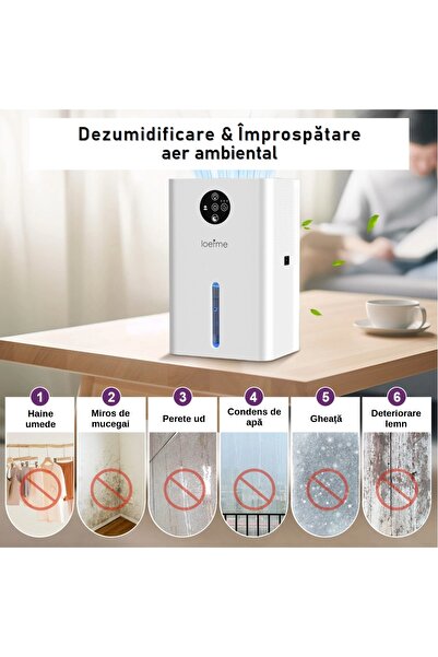 OEM Air dehumidifier for 35 sq m, 1800 ml tank, 22.5 W power, 6-10 hour timer, touch