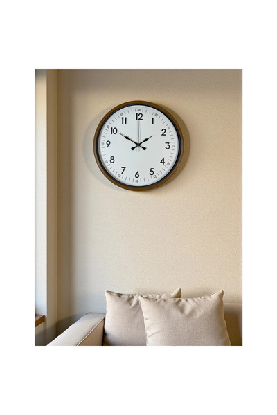 ZENTİME 36 cm Brown Decorative Wall Clock