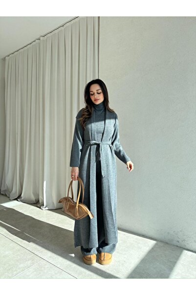 Mooi Butik Ciel Knitwear Triple Set 8418 - Smoked