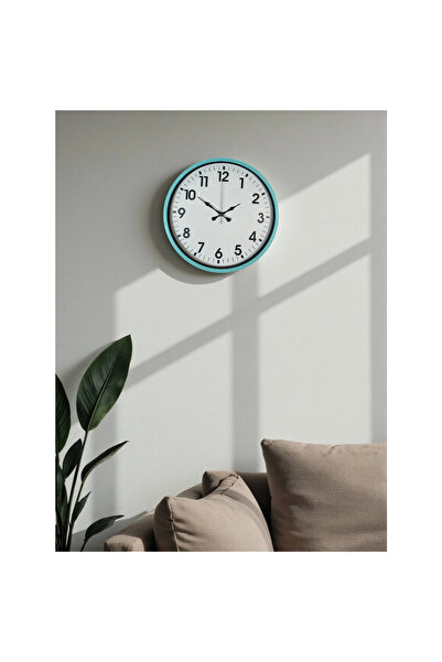 ZENTİME 36 cm Turquoise Decorative Wall Clock