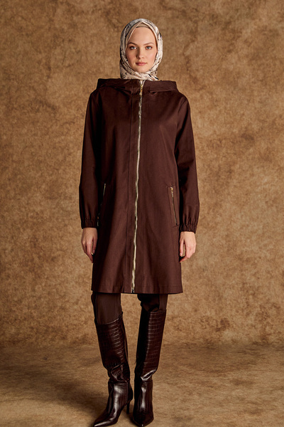 Setrms Taş Detaylı Kapüşonlu Pamuk Kap