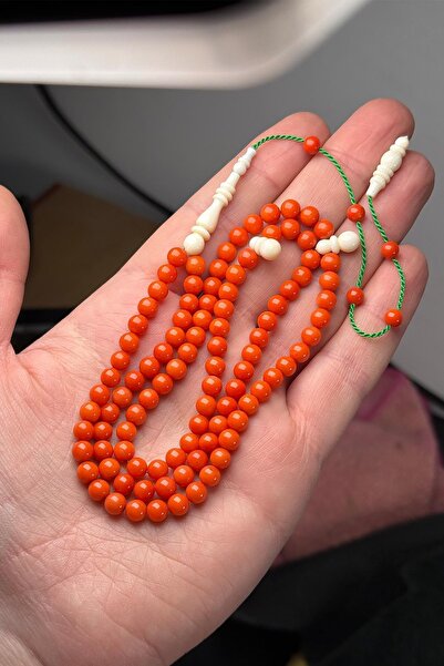 TESBİHKENTİ İsa Ceren İmzalı 99'luk Mercan Tesbih Fil Dişi İmame Müezzin